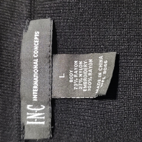 INC black and white embellished cold shoulder sweater, large. New without tags. - Picture 6 of 7